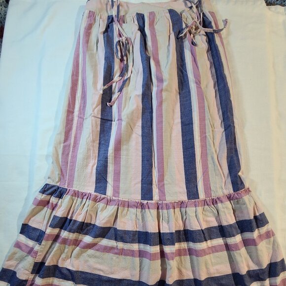 Bebop Striped Midi Halter Dress Size M Rayon Cotton Summer Boho Casual - Picture 2 of 10